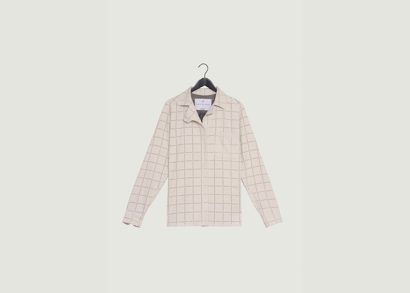 l'exception Chemise Checkers Blanc Christine Phung