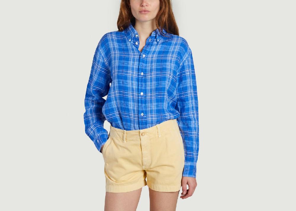 l'exception Chemise en lin Bleu Polo Ralph Lauren