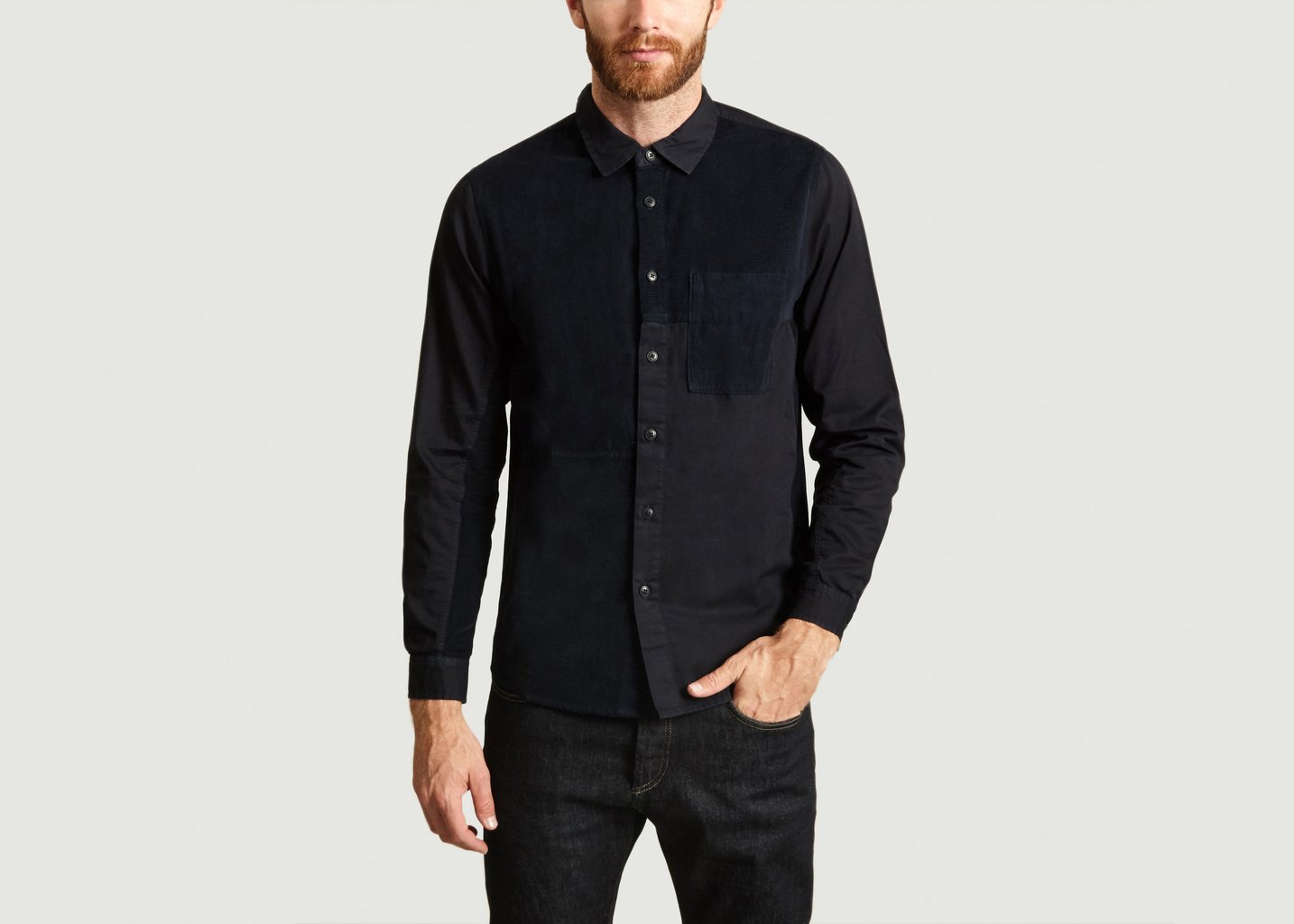 l'exception Chemise Fraction Navy Bleu Marine Folk