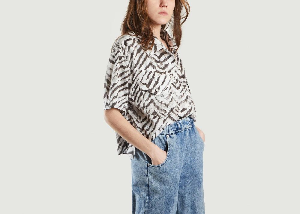 L'exception Chemise Gina Zebra Blanc Façon Jacmin