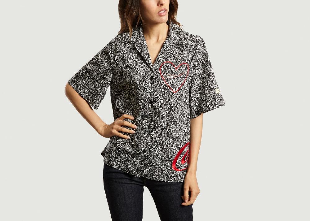 l'exception Chemise Hawaïenne Noir Jour/né