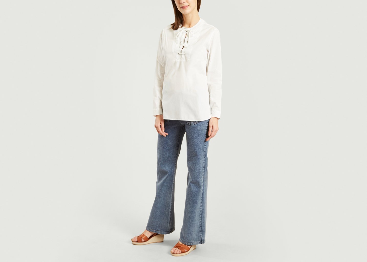 L'exception Chemise Laçée Blanc Marie Marot