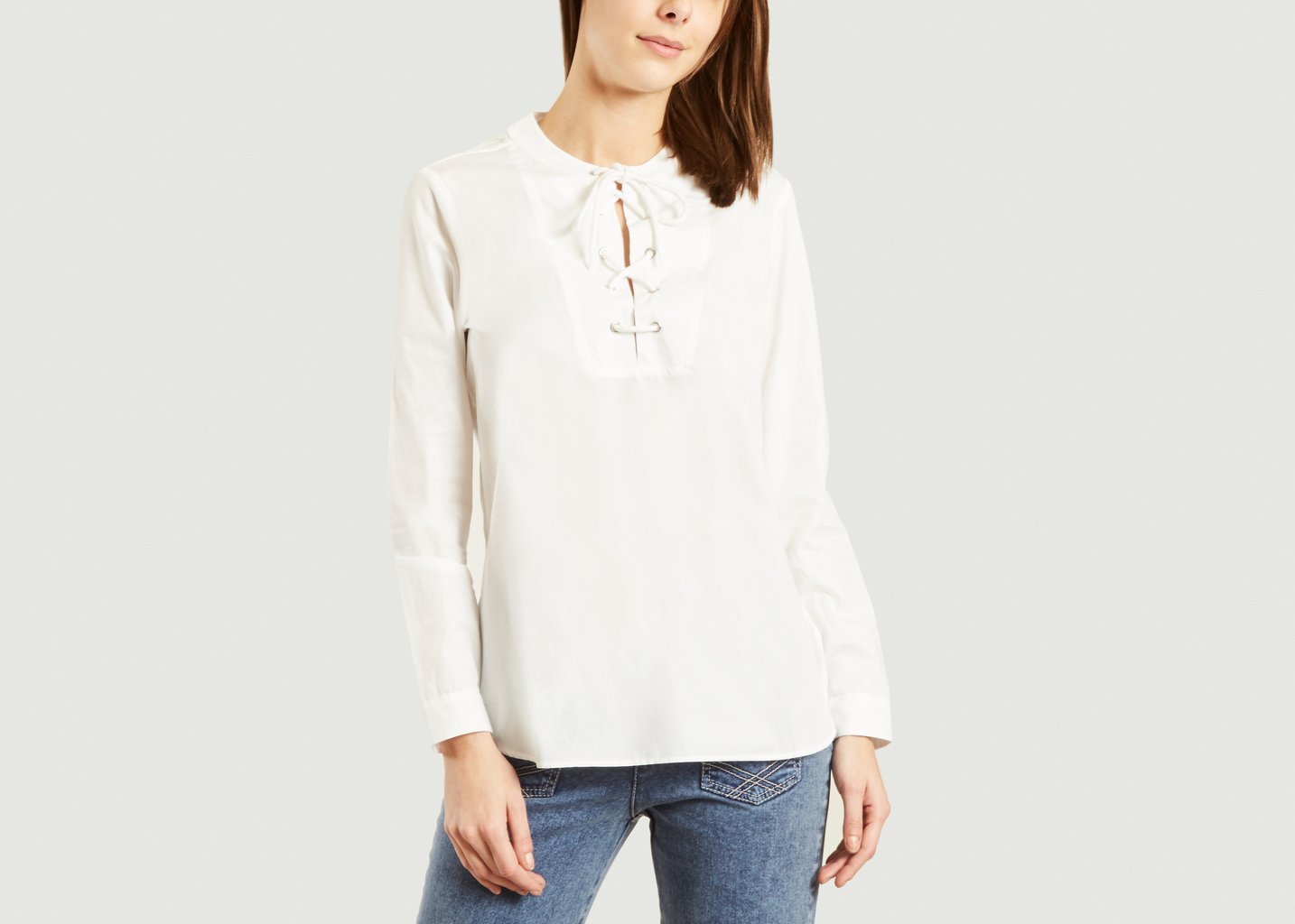 l'exception Chemise Laçée Blanc Marie Marot