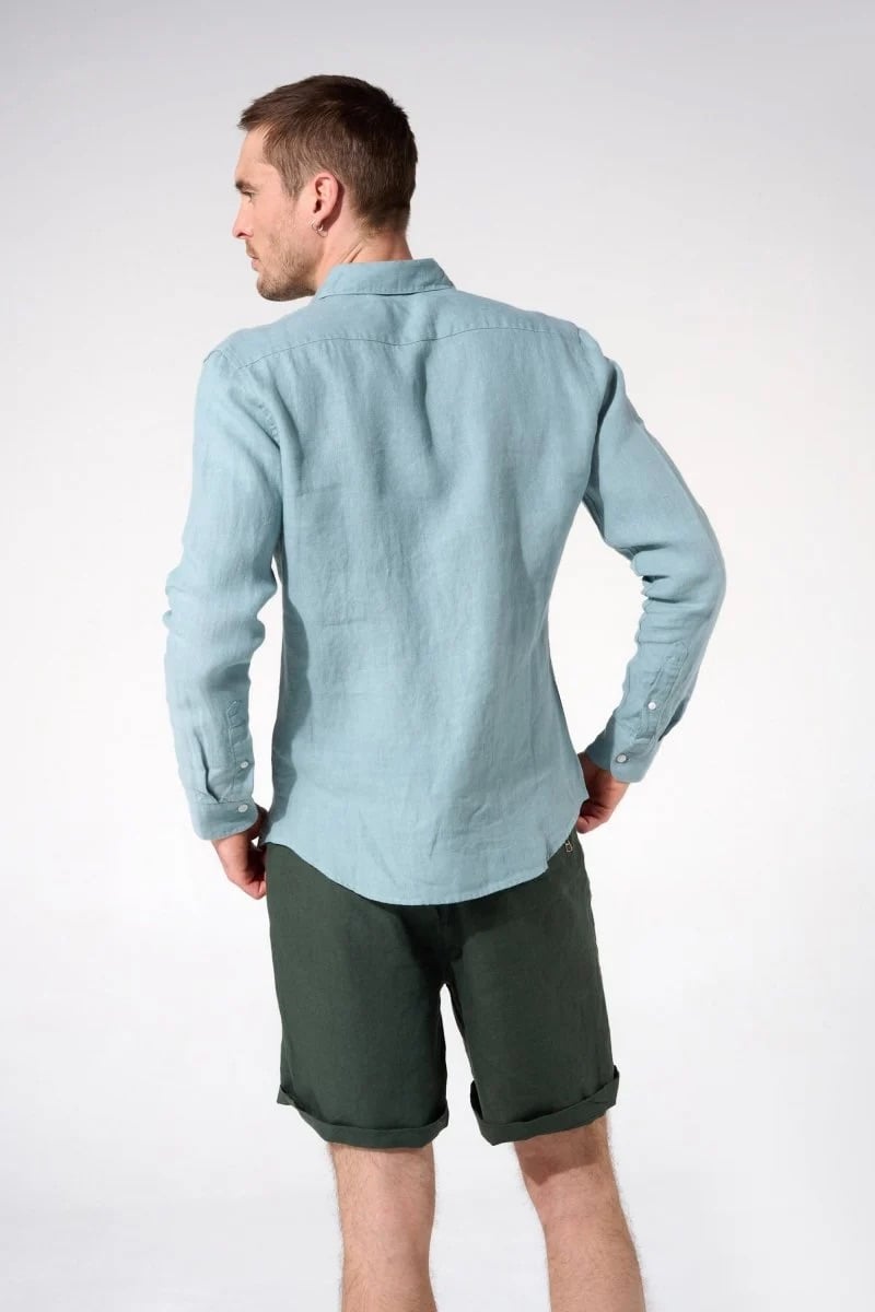 L'exception Chemise Lin Bleu Clair Apnee