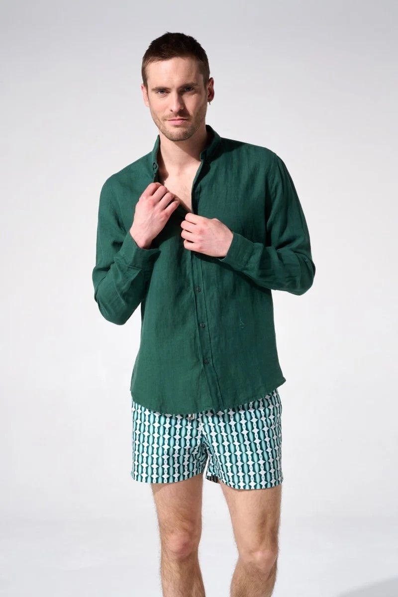 L'exception Chemise Lin Emeraude Apnee
