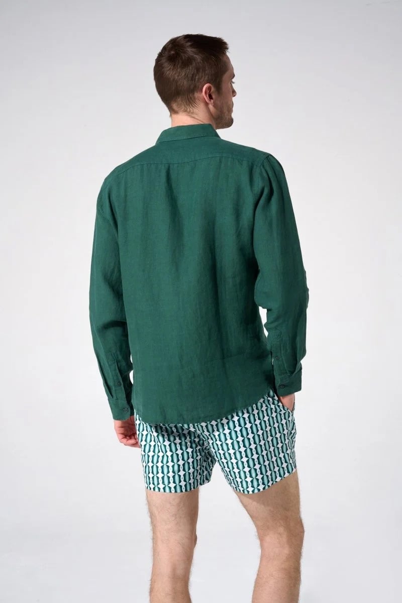 L'exception Chemise Lin Emeraude Apnee