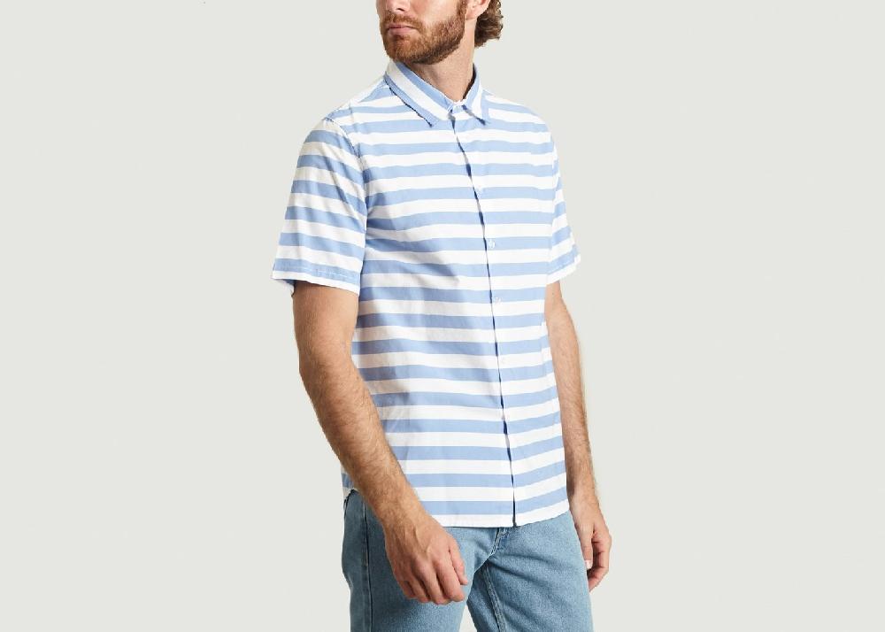 L'exception Chemise MC Rayée Bleu La Panoplie