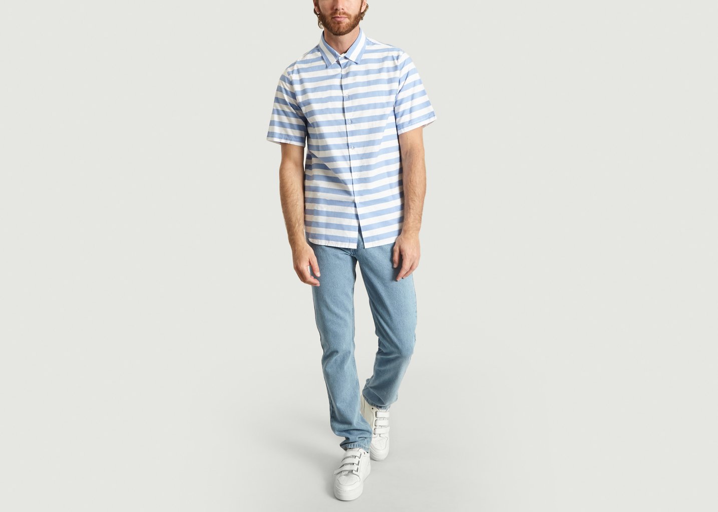 L'exception Chemise MC Rayée Bleu La Panoplie