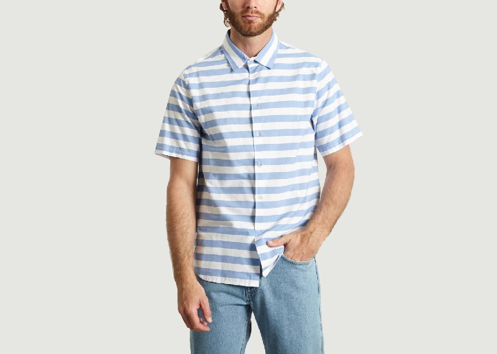 l'exception Chemise MC Rayée Bleu La Panoplie