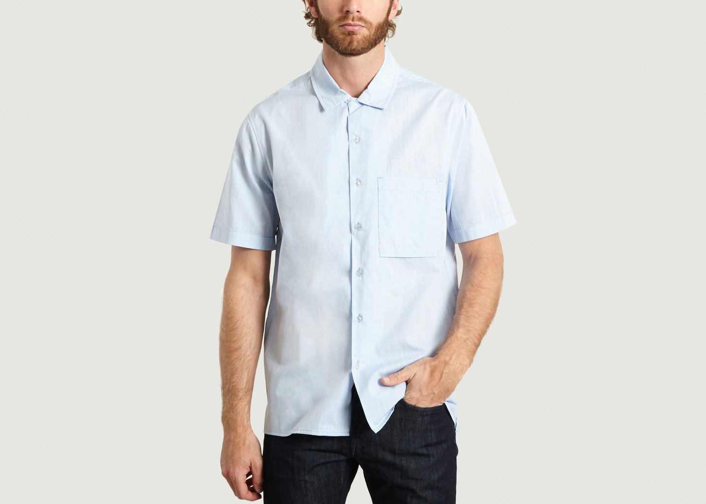 l'exception Chemise MC Sky Bleu Clair La Panoplie