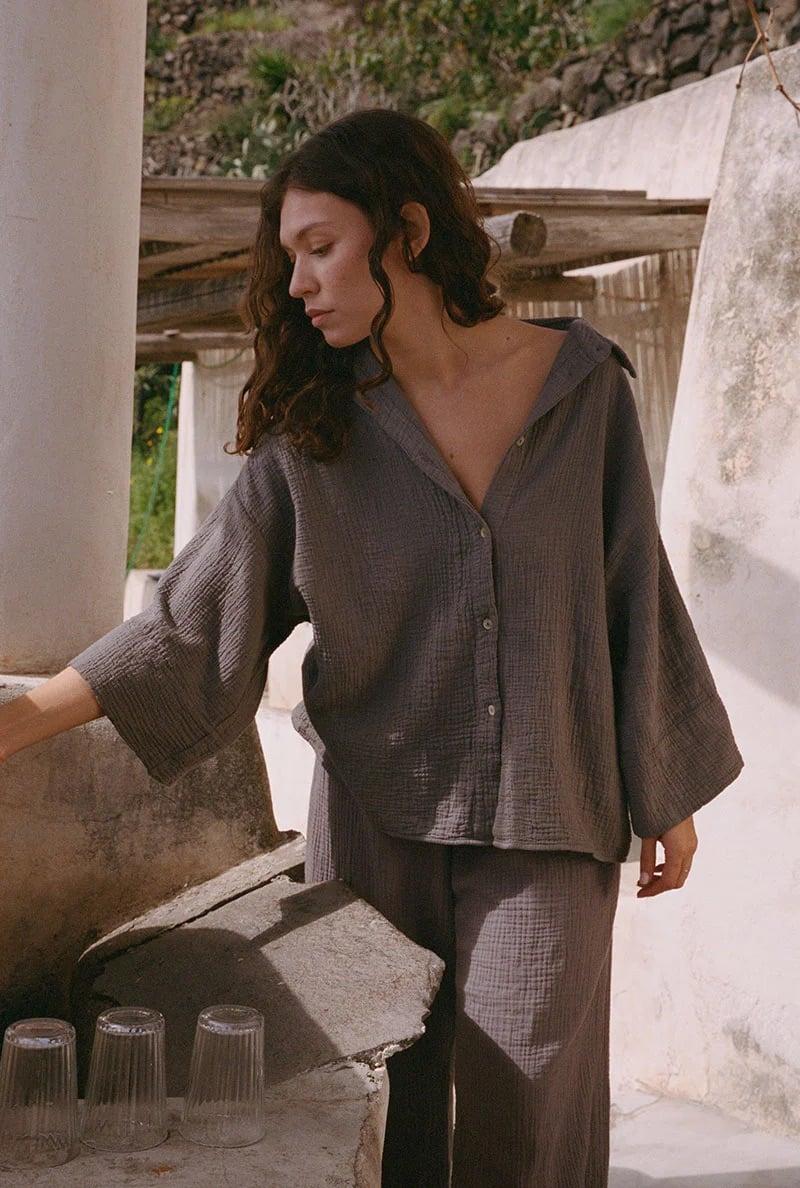 L'exception Chemise Mimosa Anthracite Nénés Paris