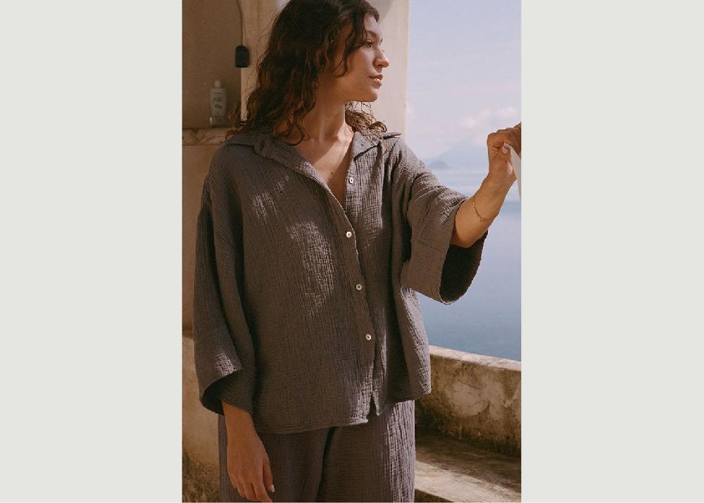 l'exception Chemise Mimosa Anthracite Nénés Paris