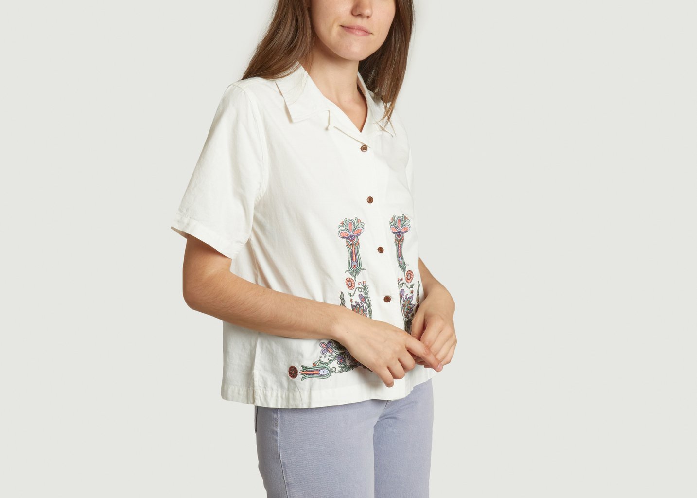 L'exception Chemise Moa Floral Ecru Nudie Jeans