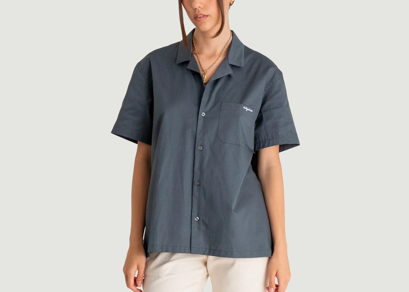 l'exception Chemise Oia Bleu Pétrole noyoco