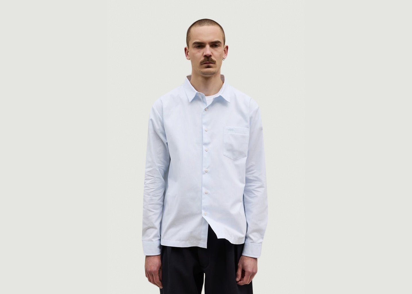L'exception Chemise Oxford À Rayures Blanc Later