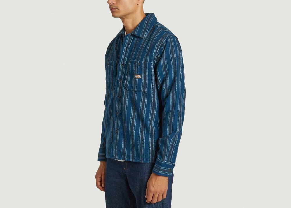 L'exception Chemise Rayée Hope Bleu Marine Dickies
