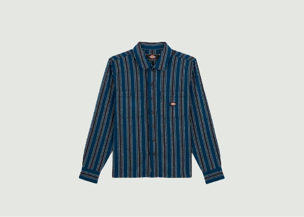 l'exception Chemise Rayée Hope Bleu Marine Dickies