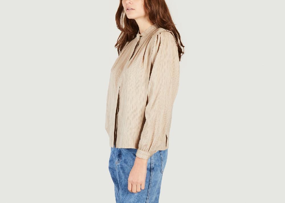 L'exception Chemise Rayée White Cat Sable Sessùn