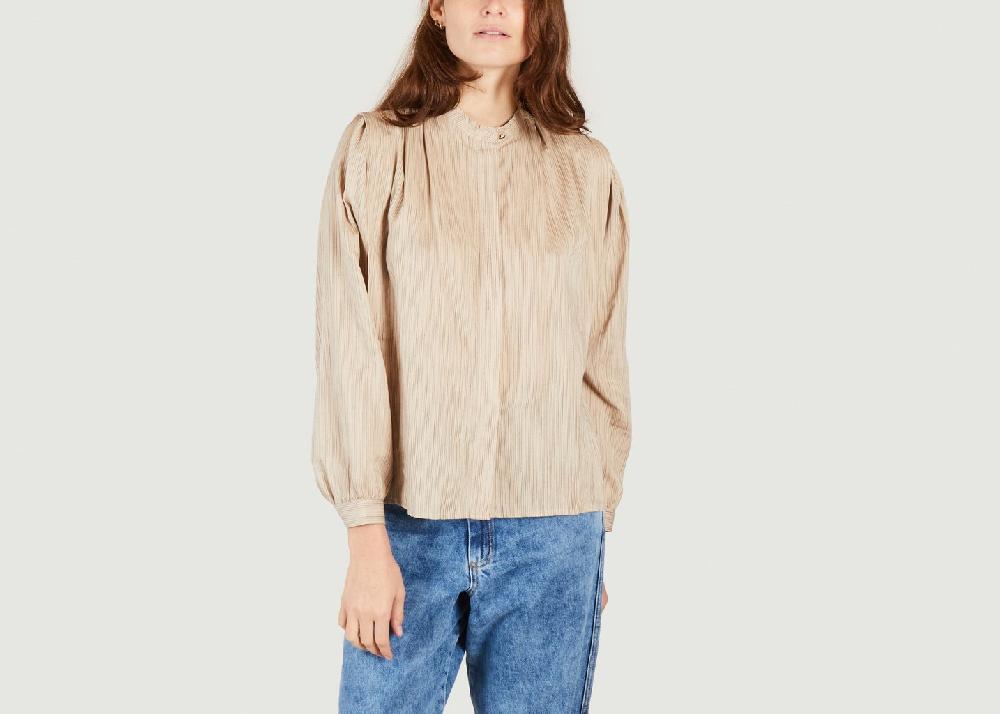 l'exception Chemise rayée White Cat Sable Sessùn