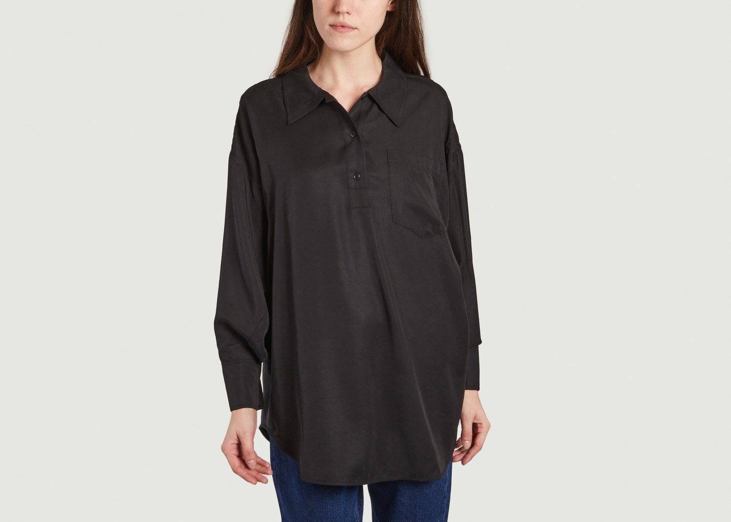 l'exception Chemise Rodea Noir Samsoe & Samsoe