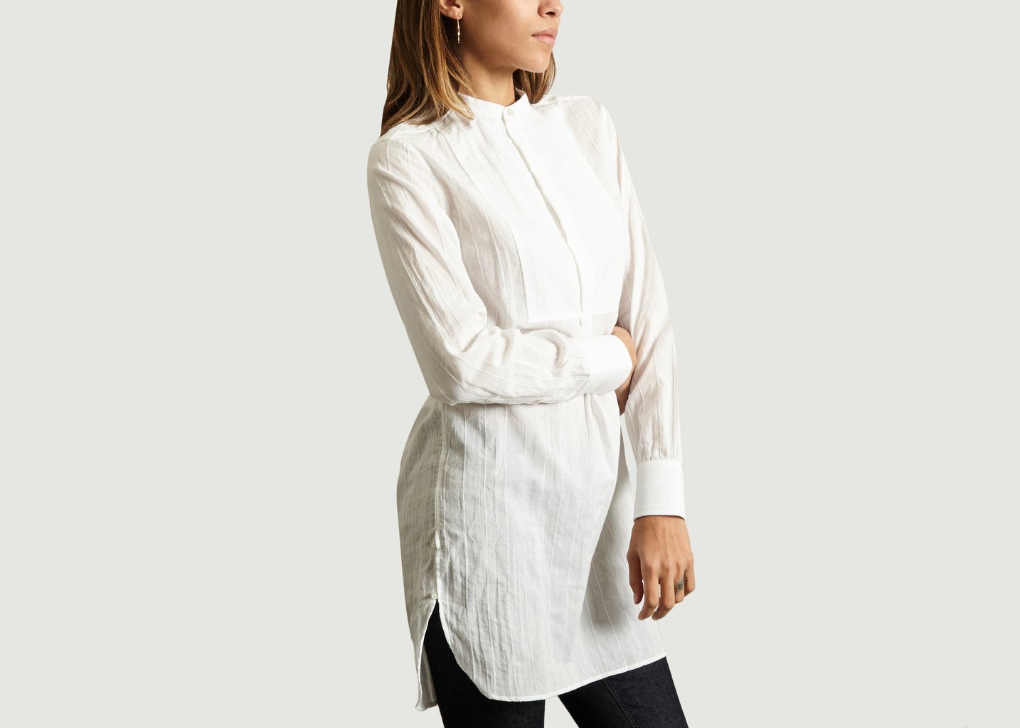 l'exception Chemise Tunique Blanc Laquintane