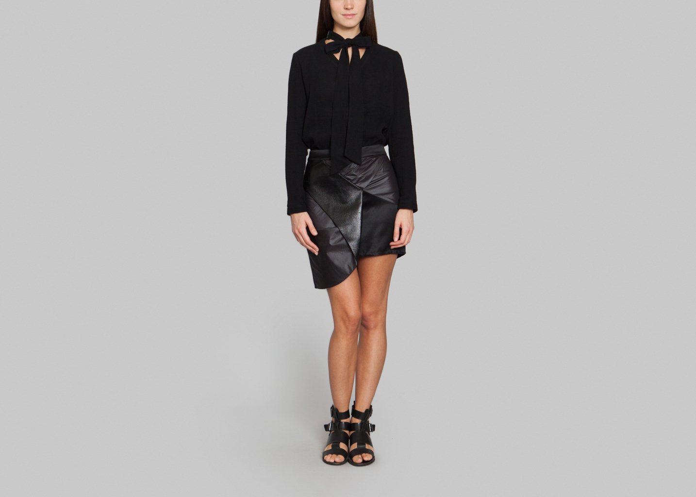 L'exception Chemise W/Tie Noir Masha Ma