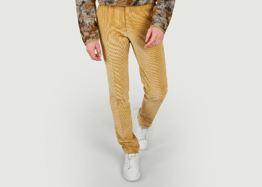 l'exception Chino flat velours Beige Bernard Zins