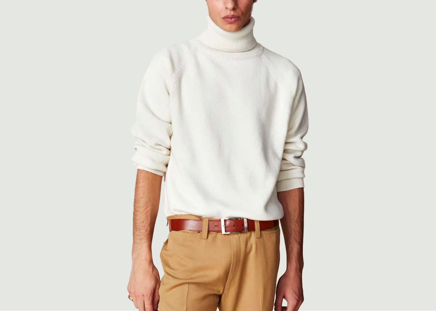 L'exception Col Roulé En Cachemire Crème Tricot