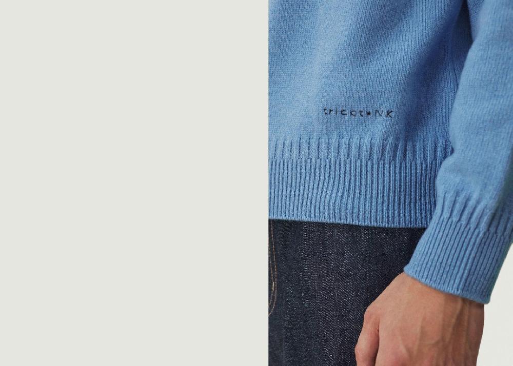 L'exception Col V Tricot X NK Bleu Clair Tricot