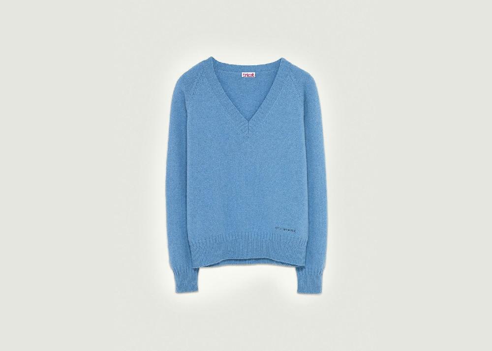 l'exception Col V Tricot X NK Bleu Clair Tricot