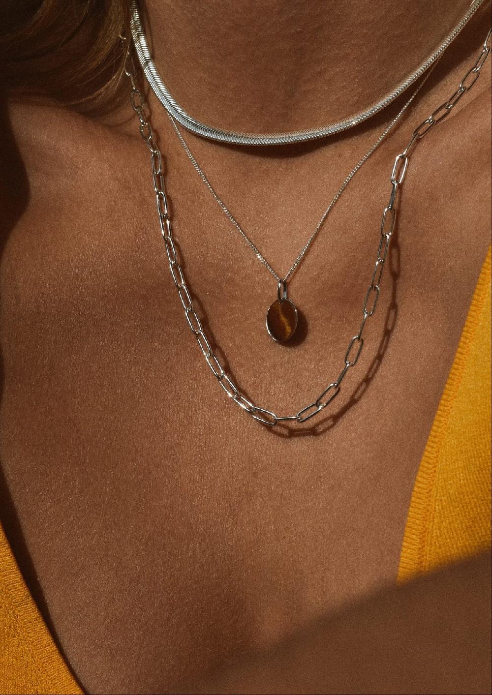 L'exception Collier Plate Argent NO MORE
