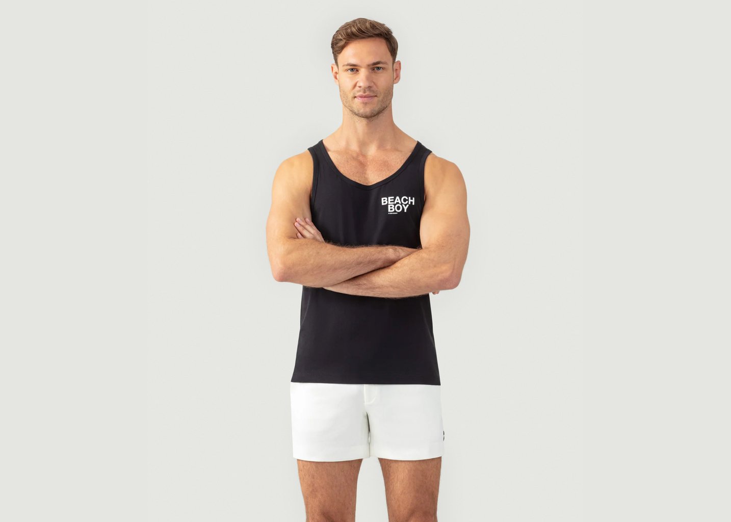 l'exception Débardeur en cotion bio Noir Ron Dorff