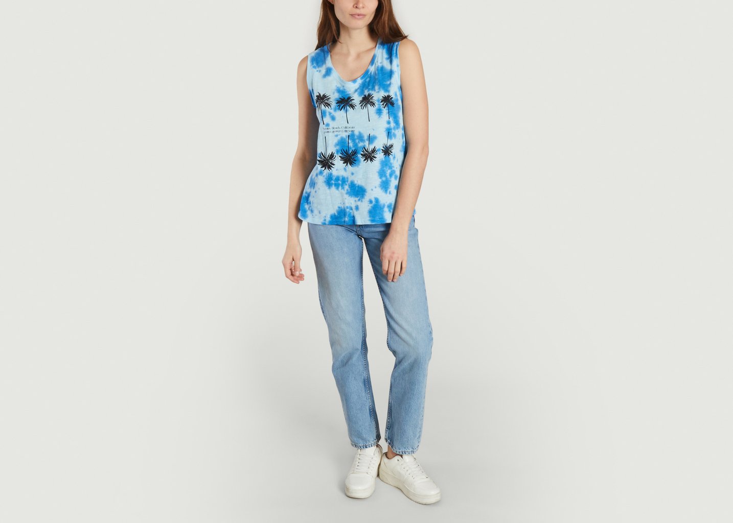 L'exception Débardeur Palmier Bleu Five Jeans