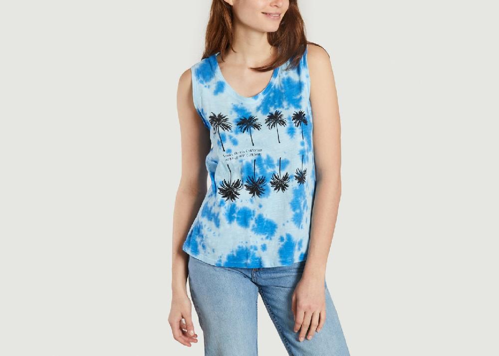 l'exception Débardeur Palmier Bleu Five Jeans