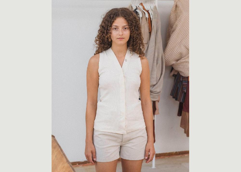 l'exception Débardeur tav snaps Ecru Baserange