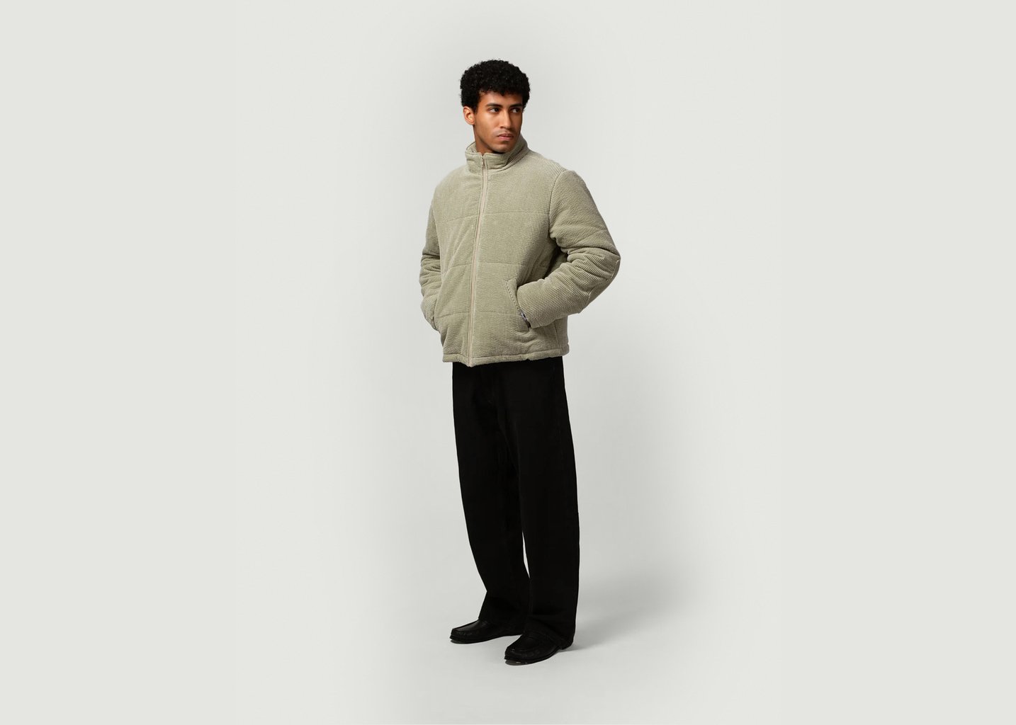 l'exception Doudoune Puffer Khaki Côtelé Paris