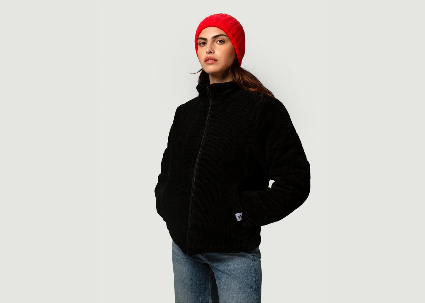 l'exception Doudoune Puffer Noir Côtelé Paris