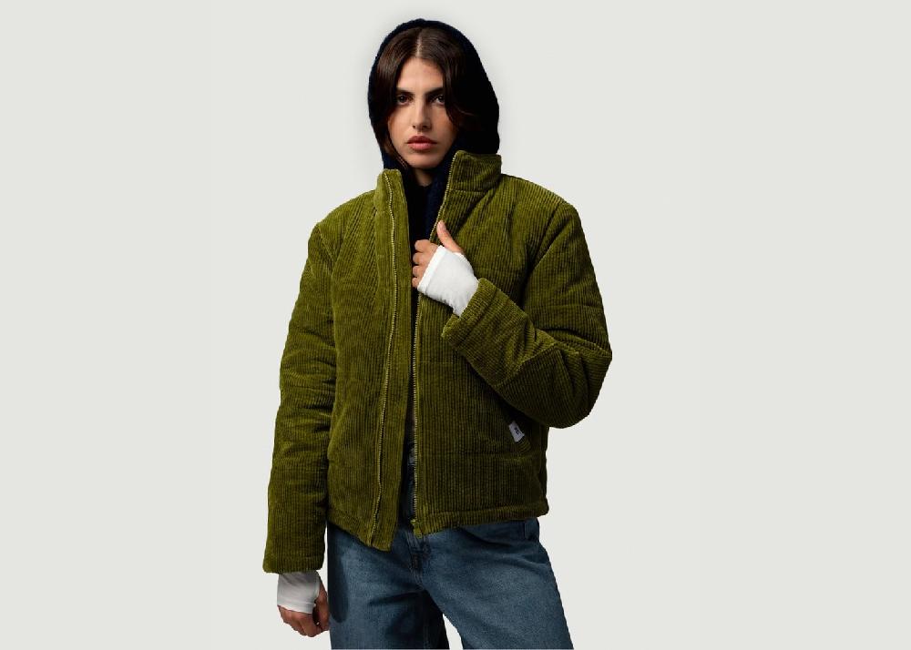 l'exception Doudoune Puffer Olive Côtelé Paris
