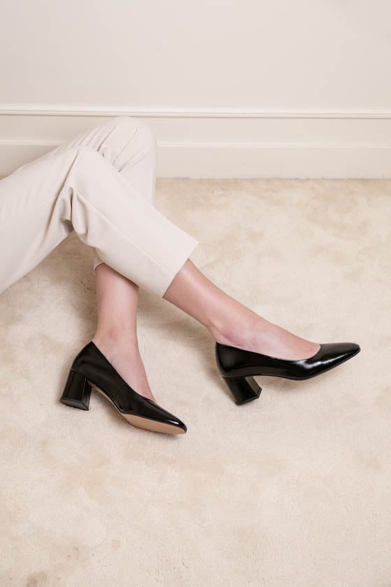 L'exception Escarpin Louisa Noir Maison Toufet