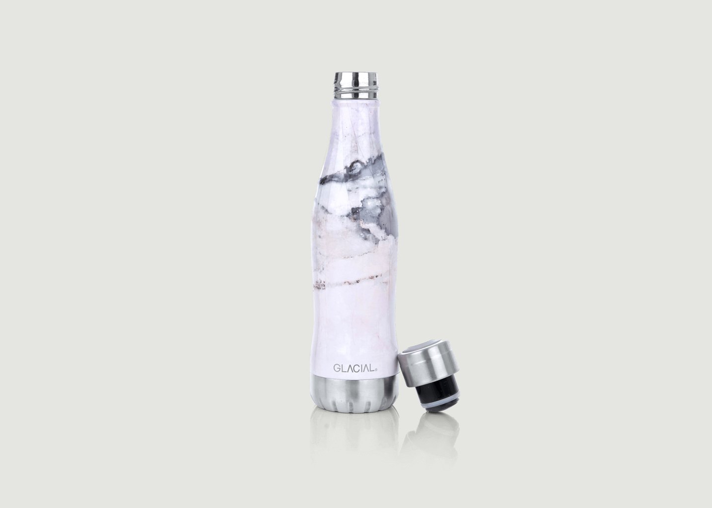 l'exception Gourde Pink Marble 400ml Rose Glacial