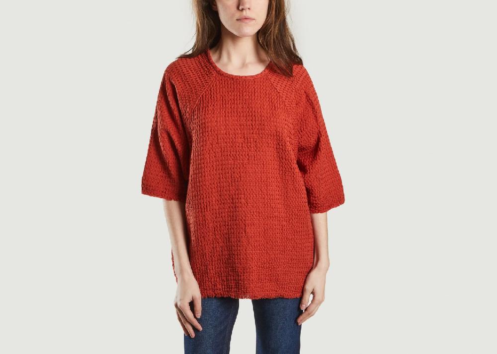 l'exception Haut Cova gaufré Rouge Masscob