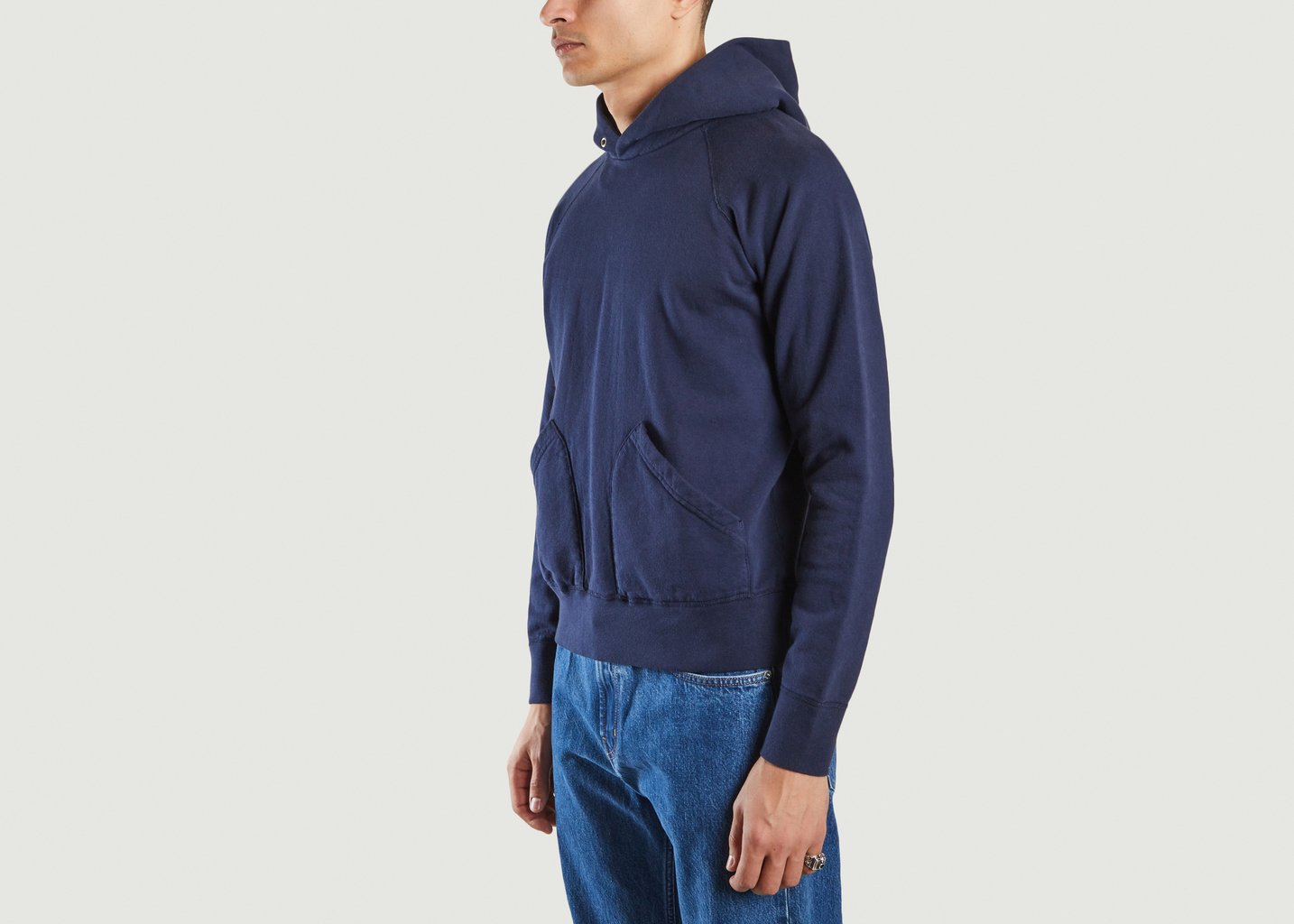 L'exception Hoodie Coton Bleu Marine Velva Sheen