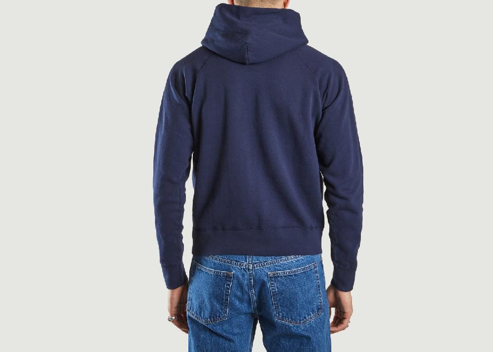 L'exception Hoodie Coton Bleu Marine Velva Sheen