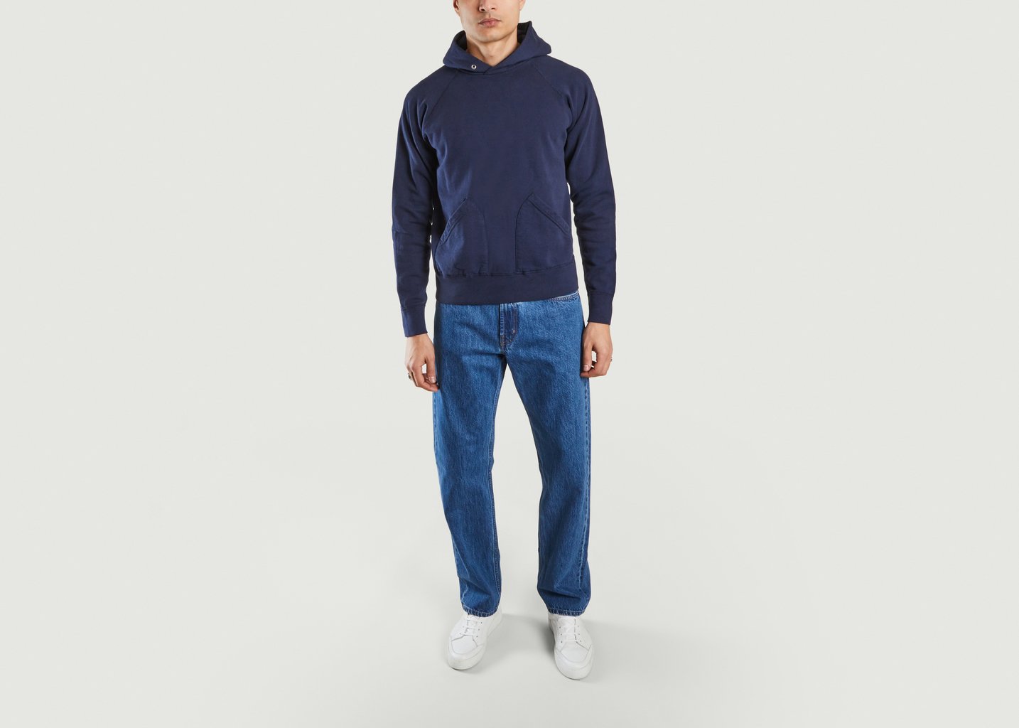 L'exception Hoodie Coton Bleu Marine Velva Sheen