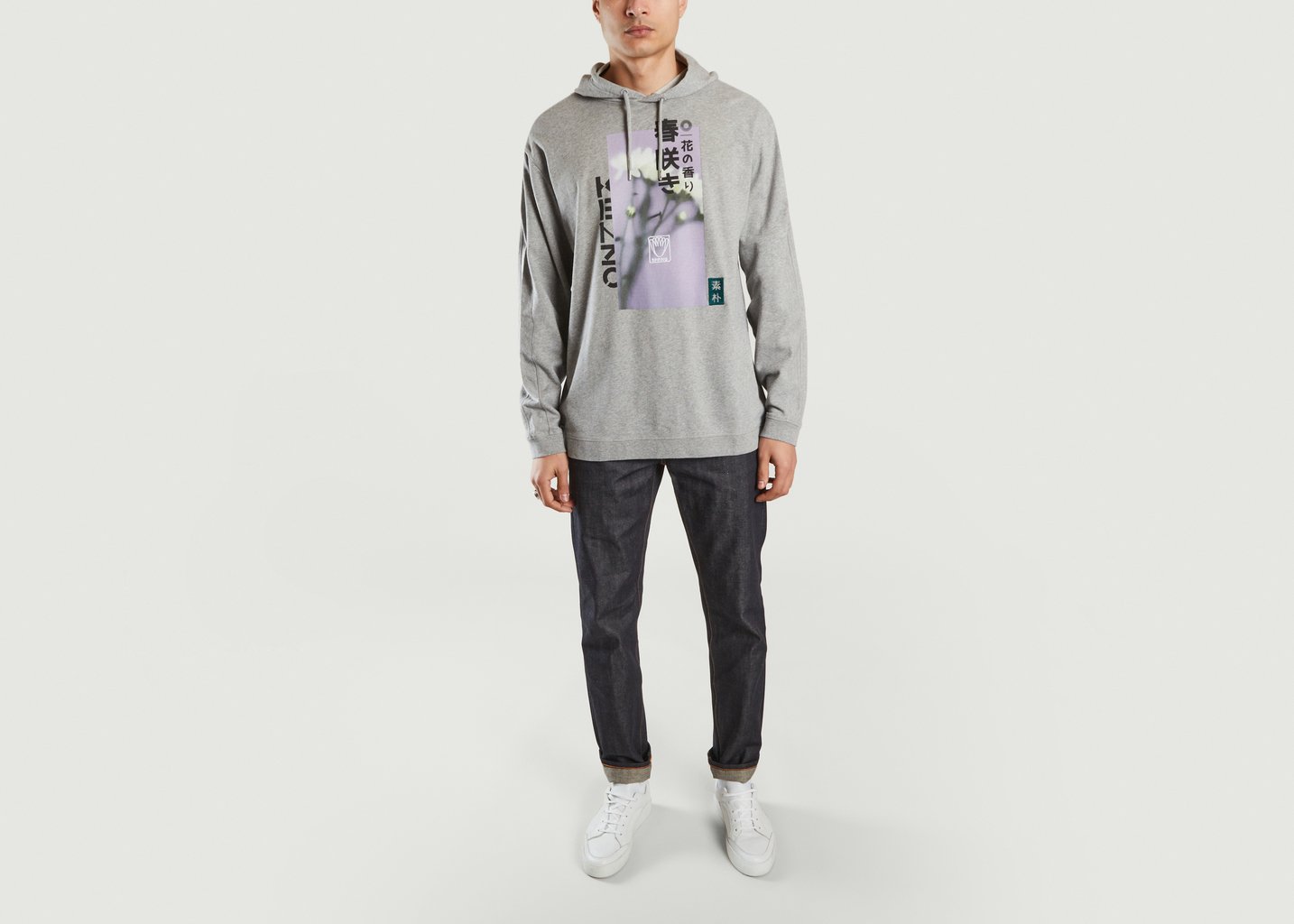 L'exception Hoodie Imprimé Graphique Gris Kenzo