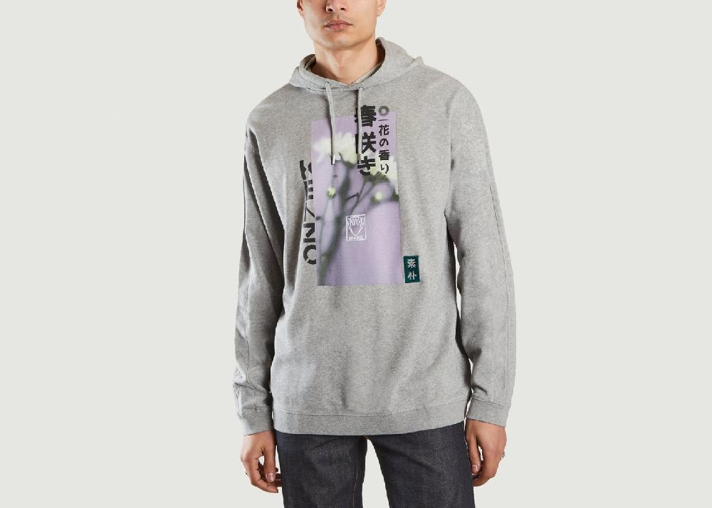 l'exception Hoodie imprimé graphique Gris Kenzo