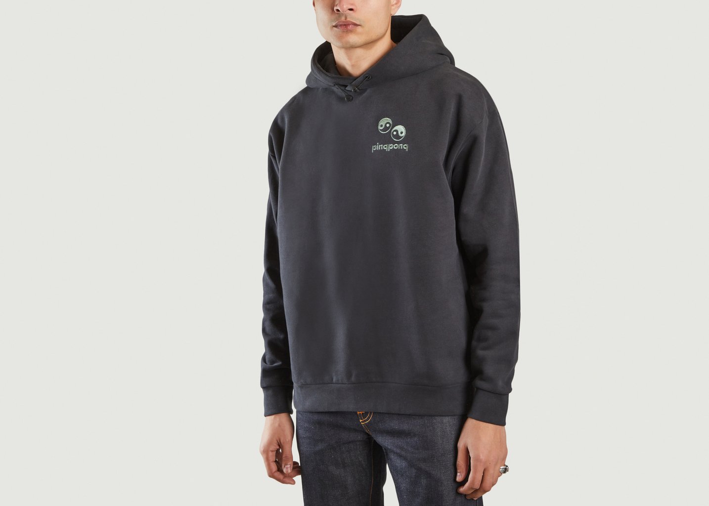 l'exception Hoodie Unisexe coton Noir Pinqponq