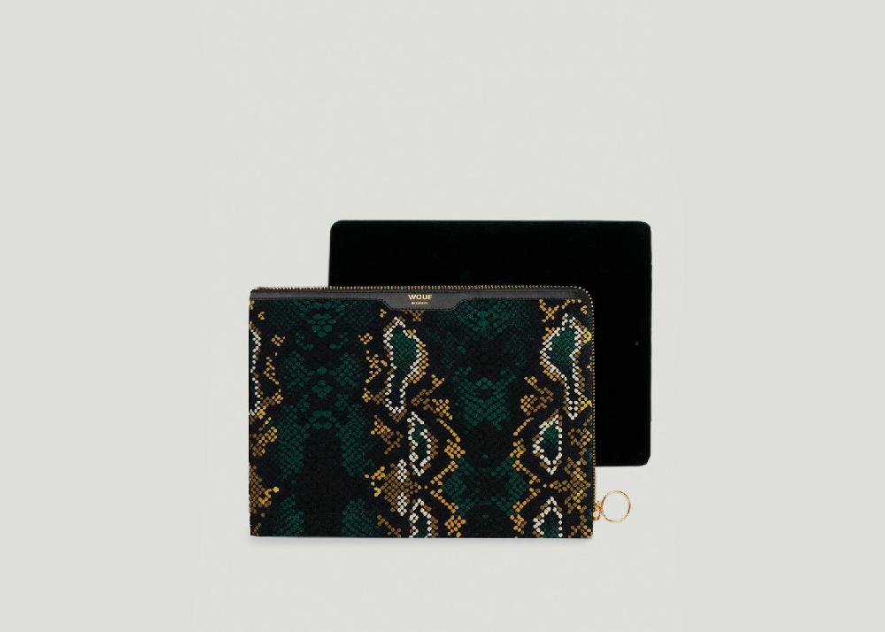 L'exception Housse Ipad Snakeskin Vert Sapin Wouf