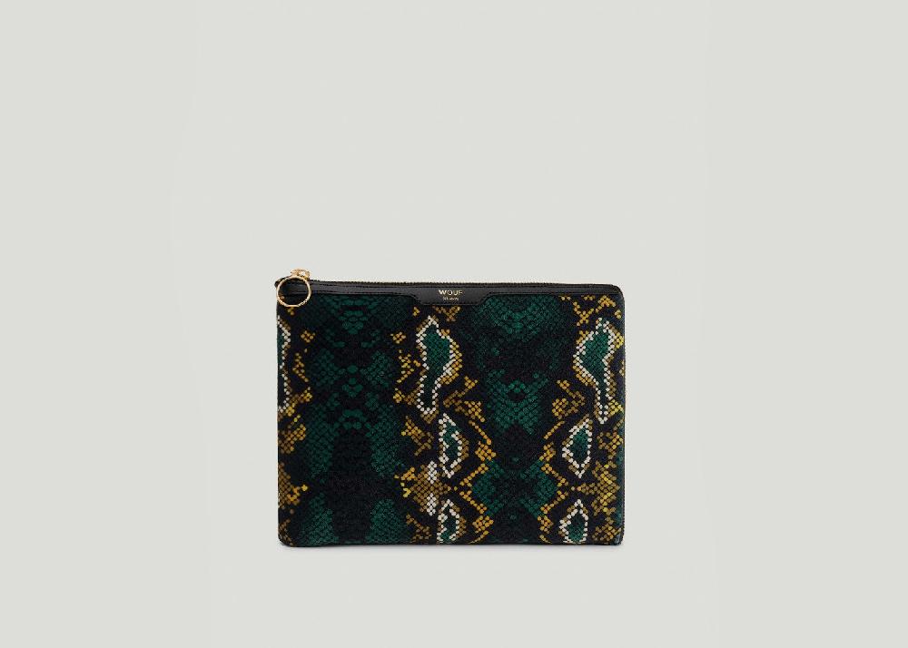 l'exception Housse Ipad Snakeskin Vert Sapin Wouf