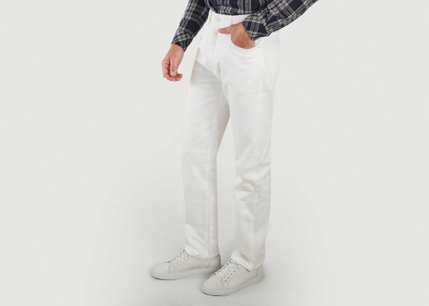 L'exception Jean Droit Blanc M.C. Overalls